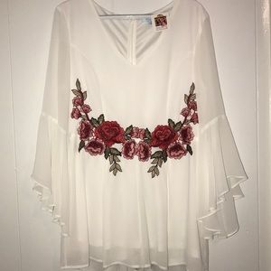 White romper with embroidery!